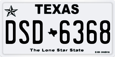 TX license plate DSD6368