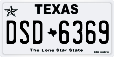 TX license plate DSD6369