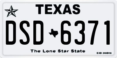 TX license plate DSD6371