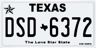 TX license plate DSD6372