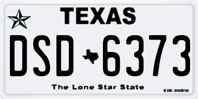TX license plate DSD6373