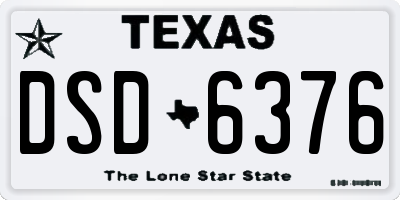 TX license plate DSD6376