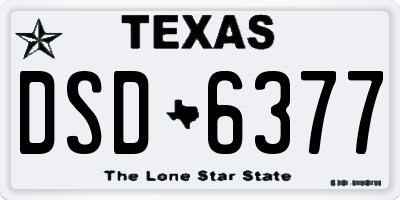 TX license plate DSD6377