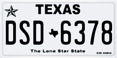 TX license plate DSD6378