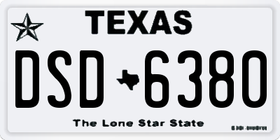 TX license plate DSD6380