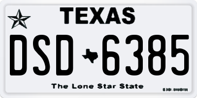 TX license plate DSD6385