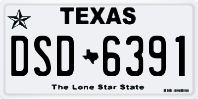 TX license plate DSD6391
