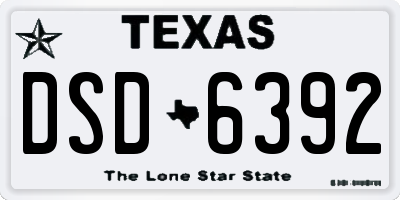 TX license plate DSD6392