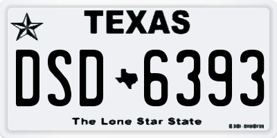 TX license plate DSD6393