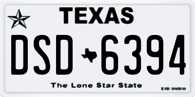TX license plate DSD6394