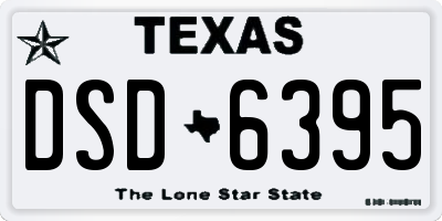TX license plate DSD6395