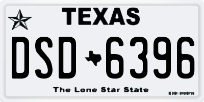 TX license plate DSD6396