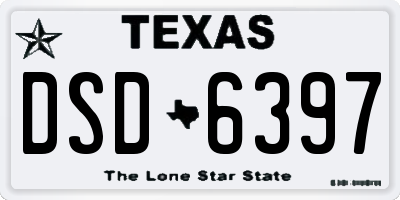 TX license plate DSD6397