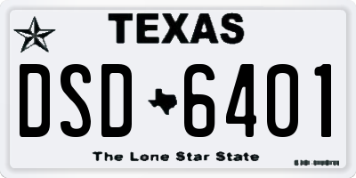 TX license plate DSD6401