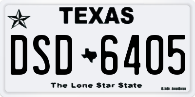 TX license plate DSD6405