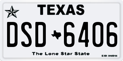 TX license plate DSD6406