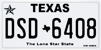 TX license plate DSD6408