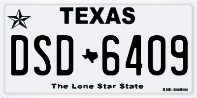 TX license plate DSD6409
