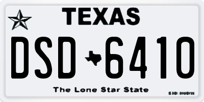 TX license plate DSD6410