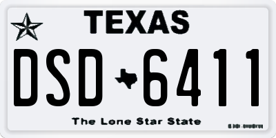 TX license plate DSD6411