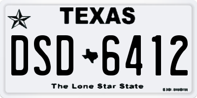 TX license plate DSD6412