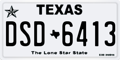 TX license plate DSD6413