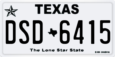 TX license plate DSD6415