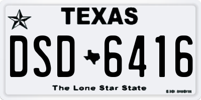 TX license plate DSD6416