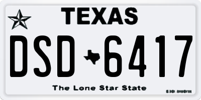 TX license plate DSD6417