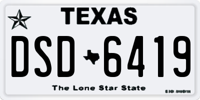 TX license plate DSD6419