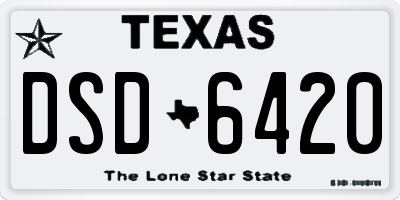 TX license plate DSD6420