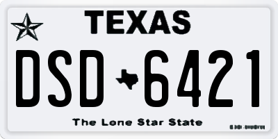 TX license plate DSD6421