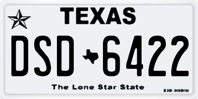 TX license plate DSD6422