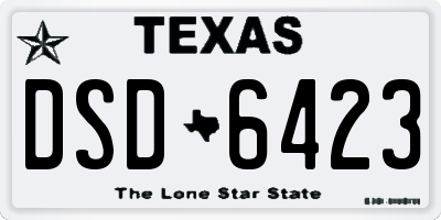 TX license plate DSD6423