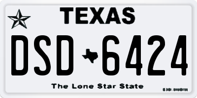 TX license plate DSD6424