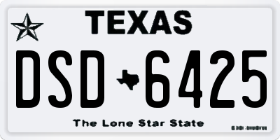 TX license plate DSD6425