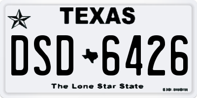 TX license plate DSD6426