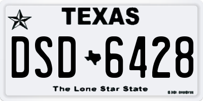 TX license plate DSD6428