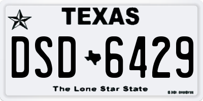 TX license plate DSD6429