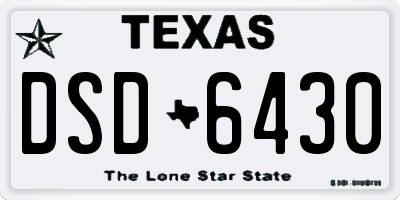 TX license plate DSD6430