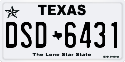 TX license plate DSD6431