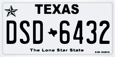 TX license plate DSD6432