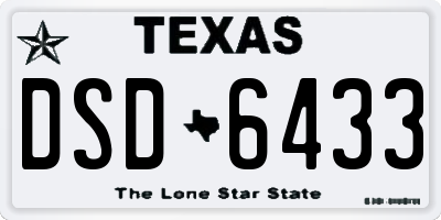 TX license plate DSD6433