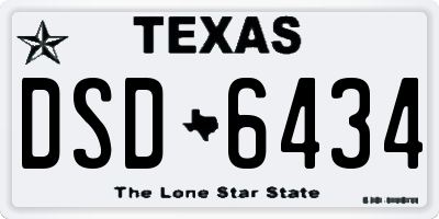 TX license plate DSD6434