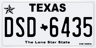 TX license plate DSD6435