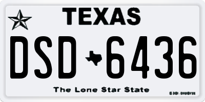 TX license plate DSD6436