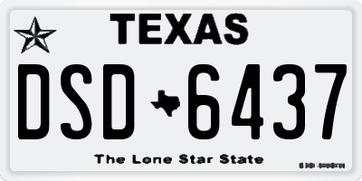 TX license plate DSD6437