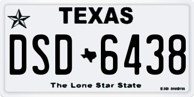 TX license plate DSD6438