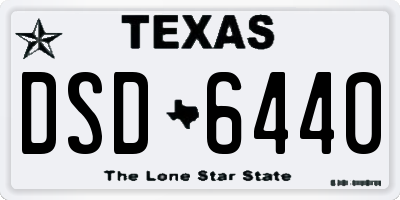 TX license plate DSD6440