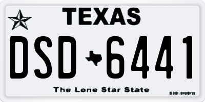 TX license plate DSD6441